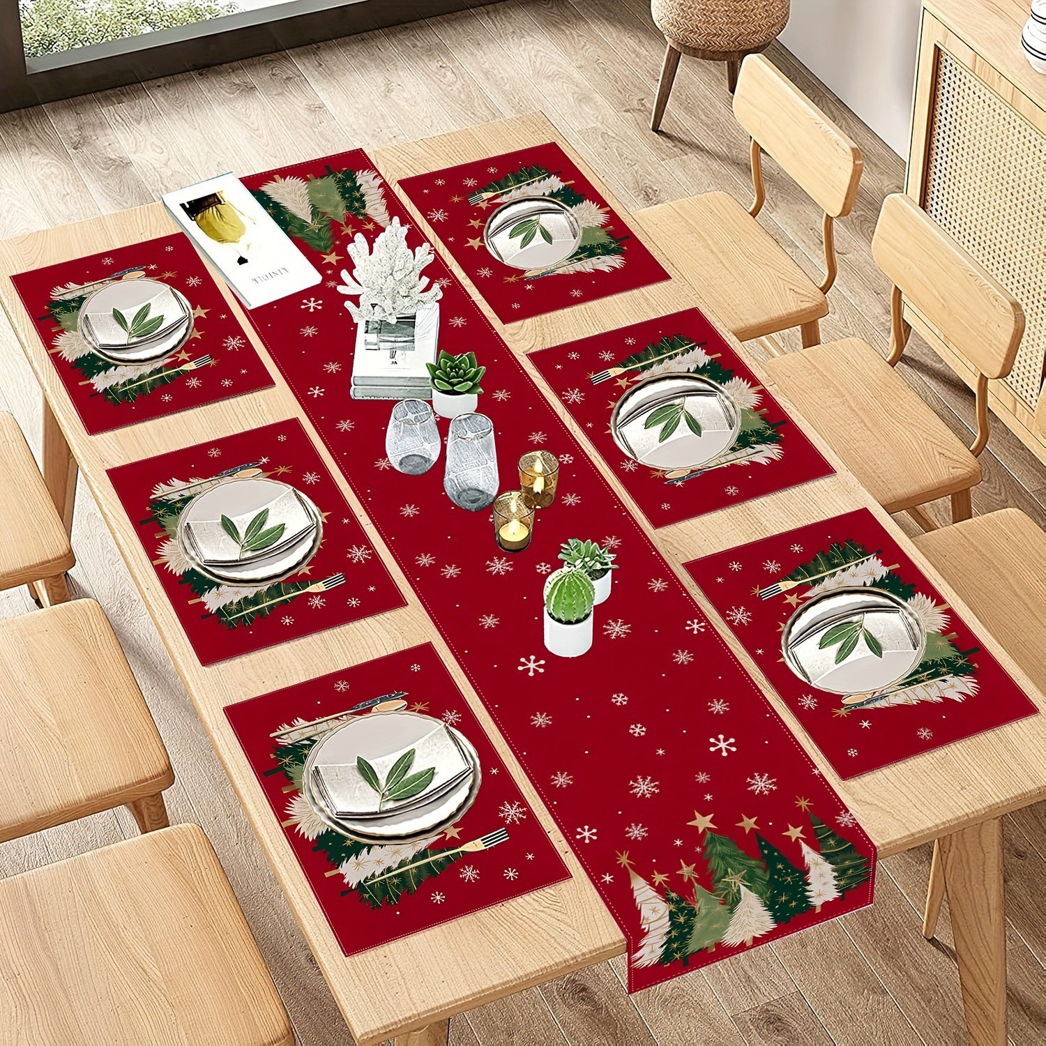7-Piece Christmas Placemat and - Christmas Table Runner incelemesi ve fiyatı