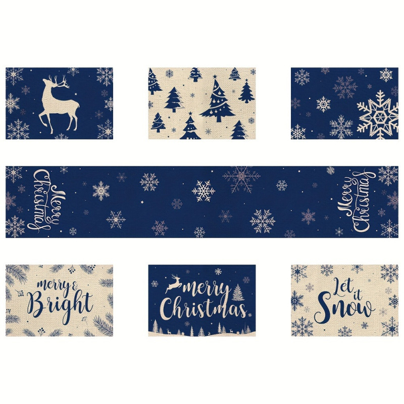7-Piece Christmas Placemat and - Christmas Table Runner incelemesi ve fiyatı