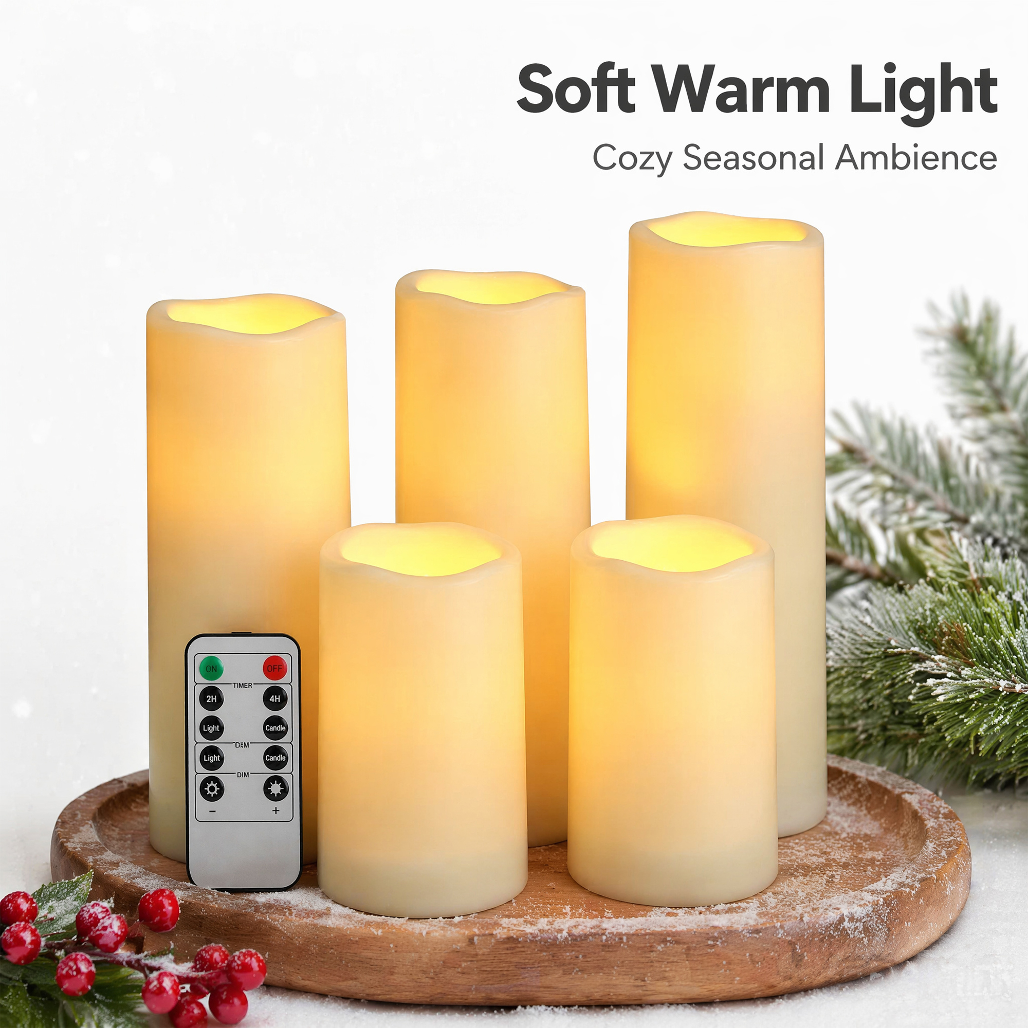 Flameless LED Pillar Candle Wa - Holiday Candle Set incelemesi ve fiyatı