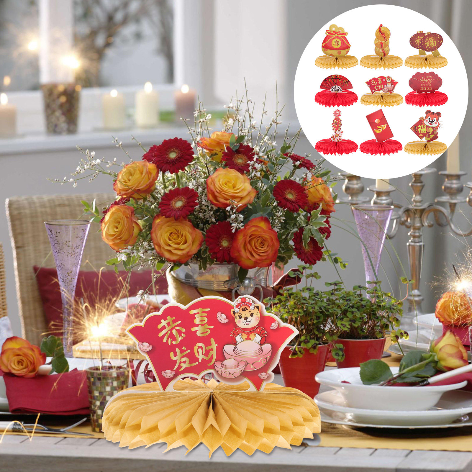 9Pcs Party Honeycomb Ornament  - Ornament Ball Set incelemesi ve fiyatı