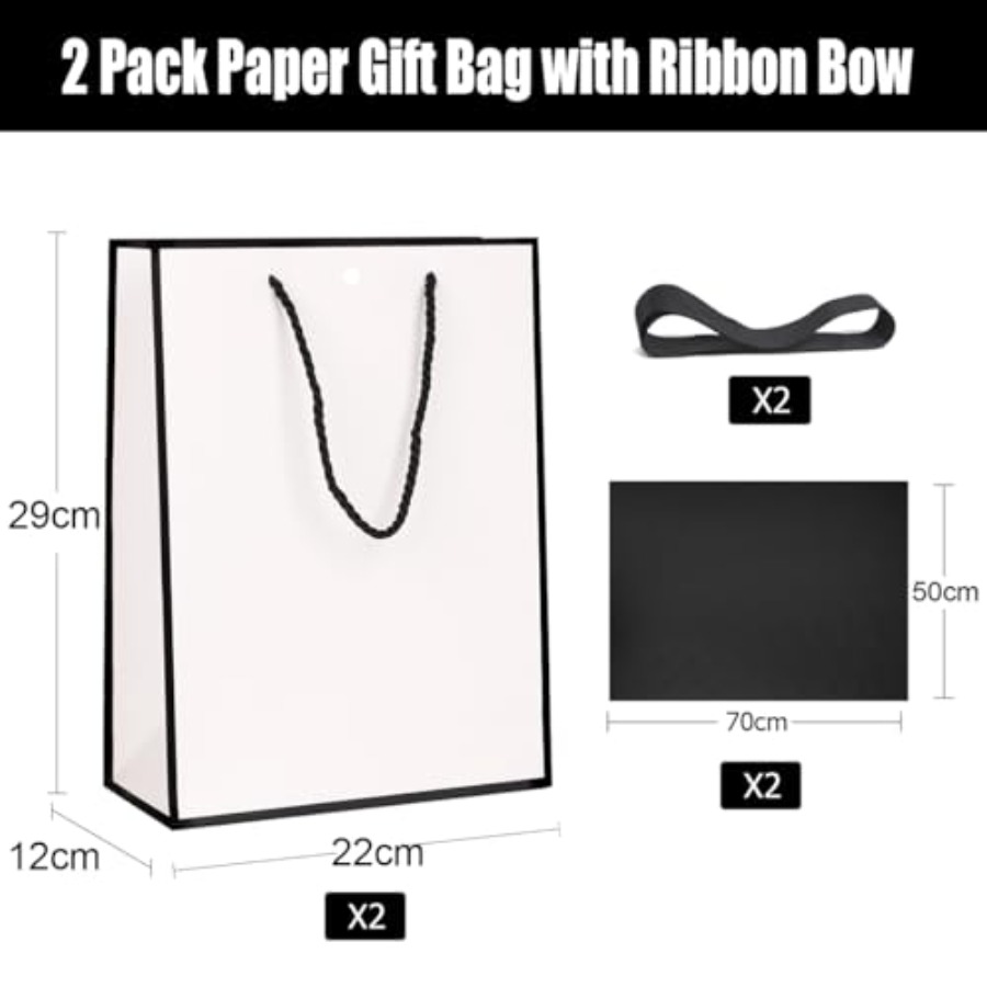 Gift Bags for Presents, 2 Pack - Ribbon Bow Gift incelemesi ve fiyatı