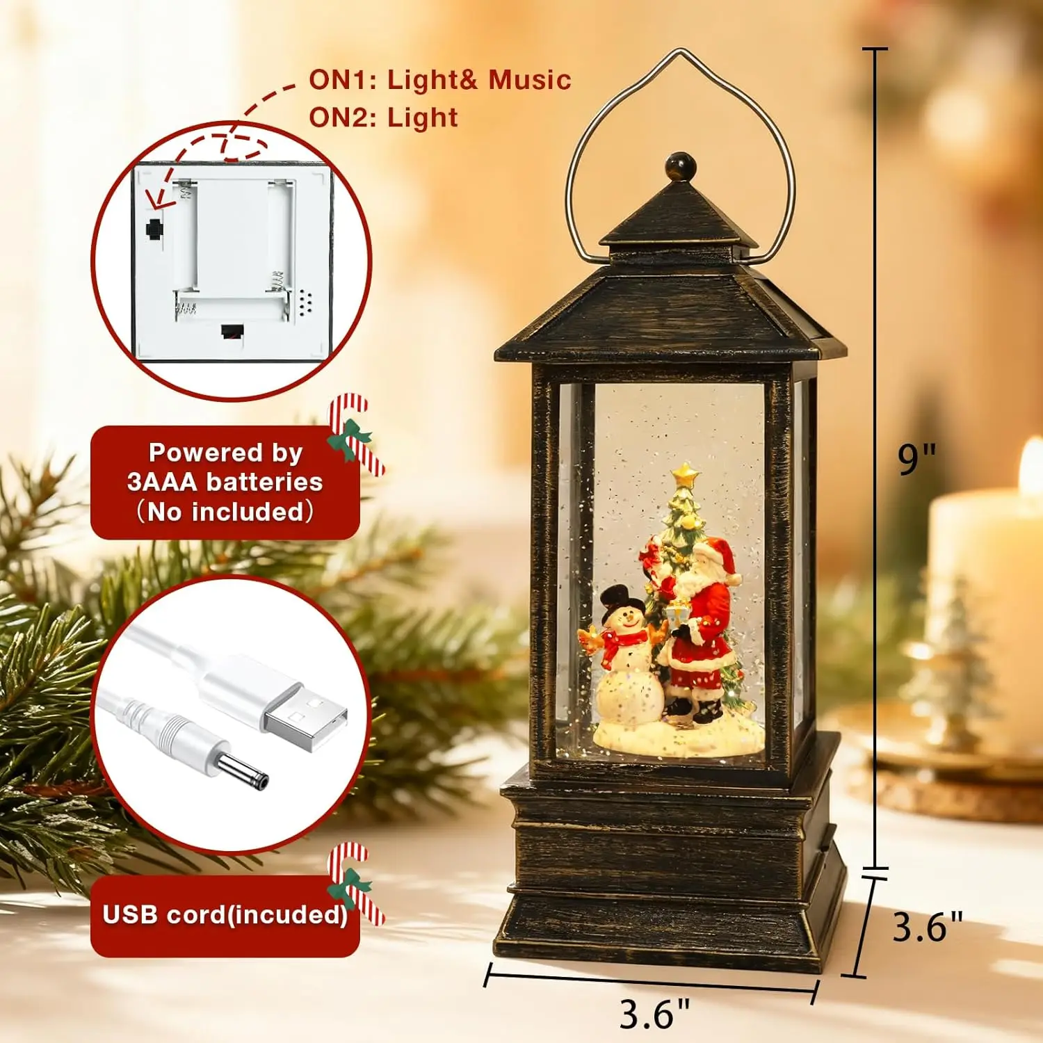 Christmas Snow Globe Lantern w - Snow Globe Musical incelemesi ve fiyatı