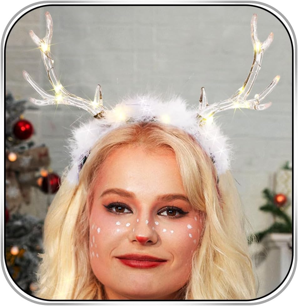 Glowing Clear Christmas Deer F - Reindeer Antlers Headband incelemesi ve fiyatı