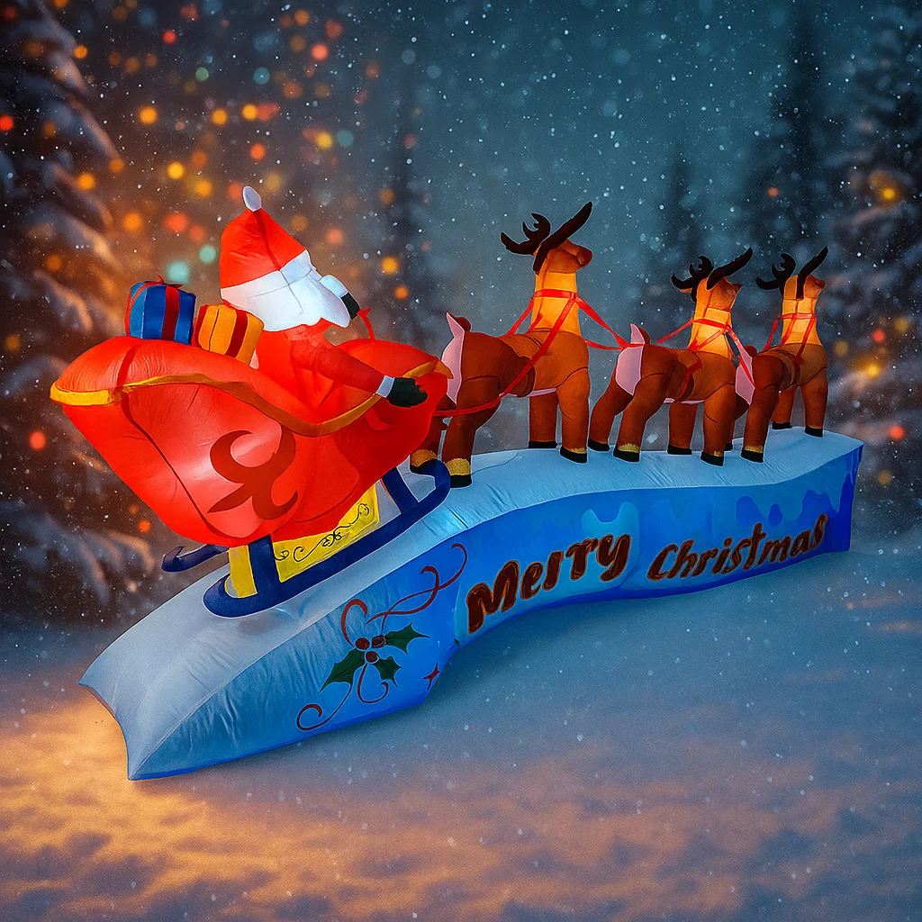 11.8FT Santa Claus Reindeer Sl - Christmas Lights Outdoor incelemesi ve fiyatı