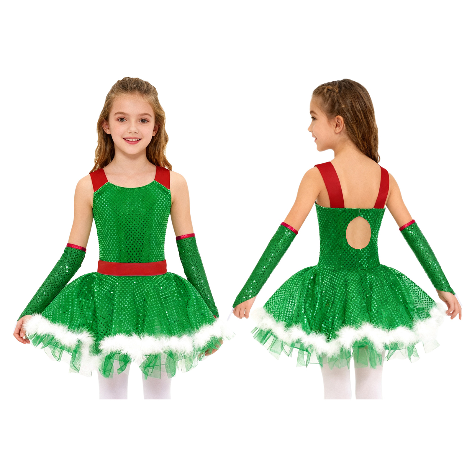 Kids Girls Christmas Shiny Seq - Elf Costume Christmas incelemesi ve fiyatı