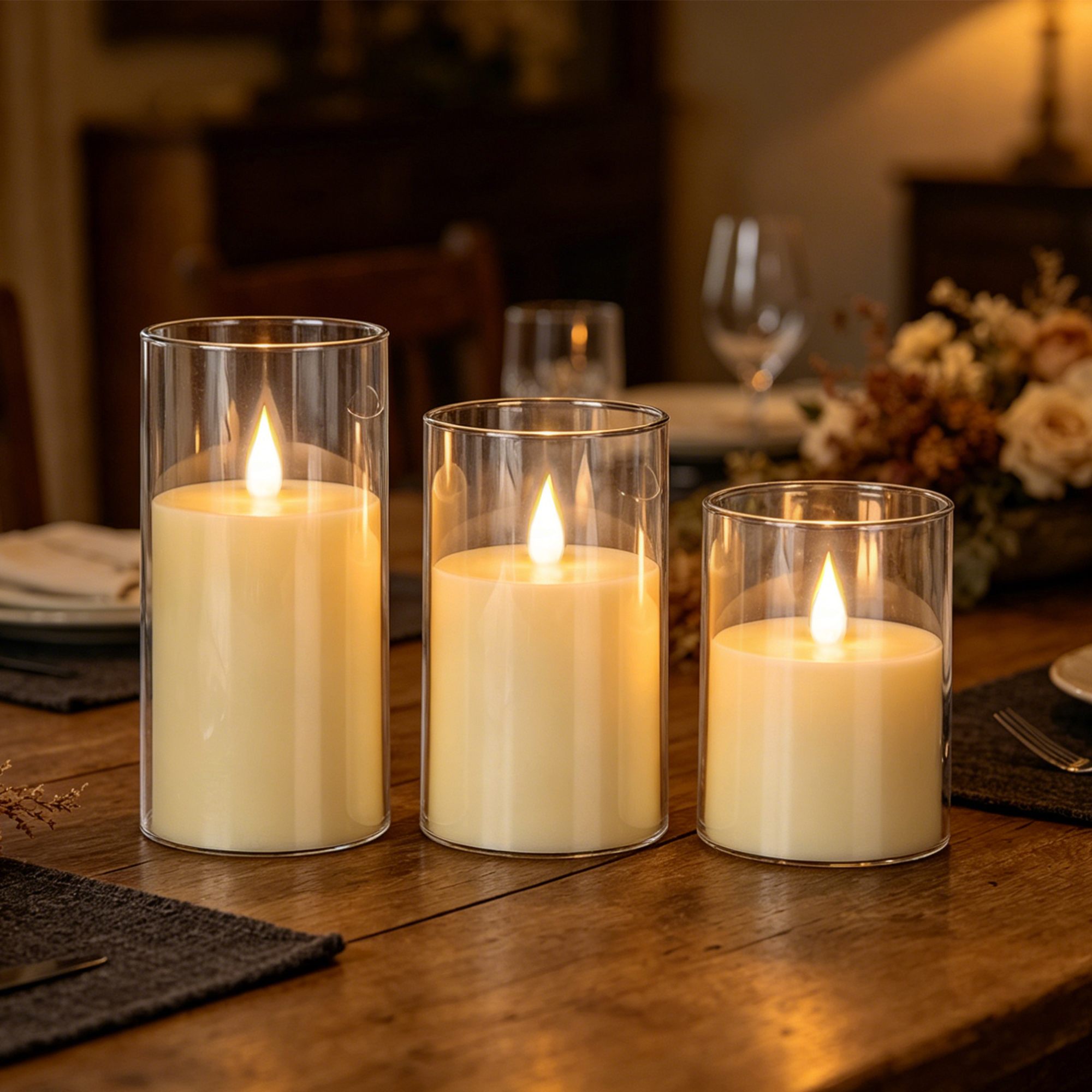 3-Piece LED Flame-Free Candle  - Holiday Candle Set incelemesi ve fiyatı